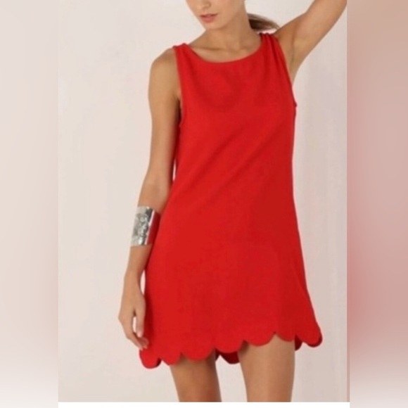 kate spade Dresses & Skirts - Kate Spade Red Scallop Hem Mini Dress